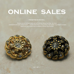 [Yi Sen] Chanel-style European and American-style fashion accessories with diamond-studded flower buttons—stylish clothing accessories, coat, leather coat, decorative buttons