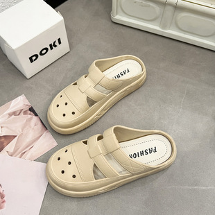 Baotou Thick-Soled Slippers for Men and Women, Summer Outer Wear, Fashionable Soft-Soled Beach Sandals, Home Couple Sandals, Women's Wholesale