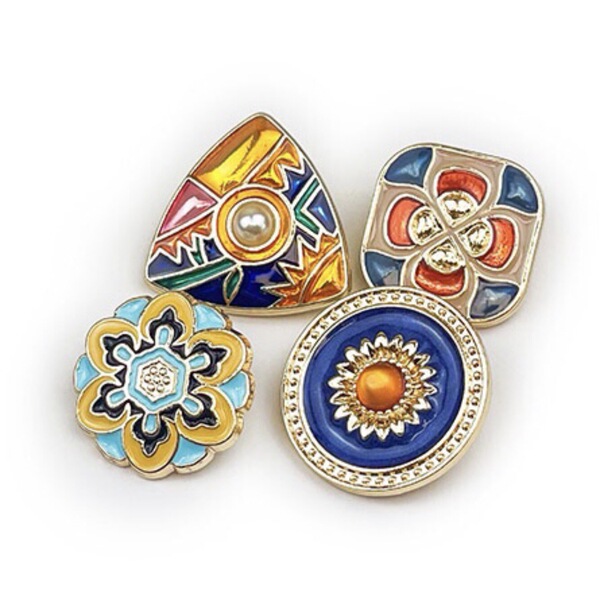 Retro -Bubanrok wind irregular metal buttons enamel color drops…