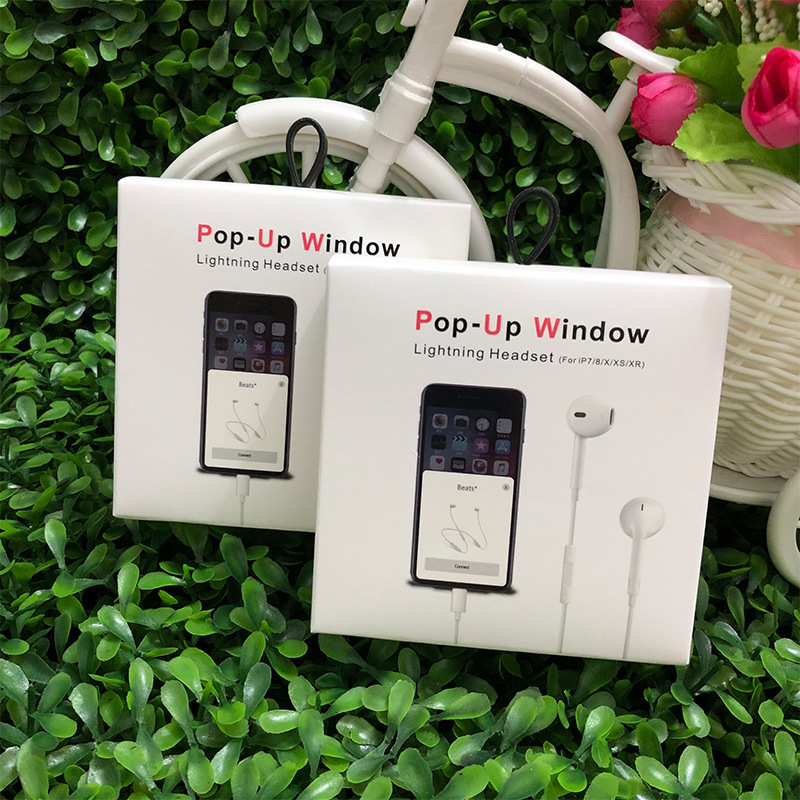 Suitable for Apple Pop-up Headphone Packaging BoX 7/8/X/XS/XR In-ear Wire-controlled Pop-up Window Headphone Color BoX in Stock