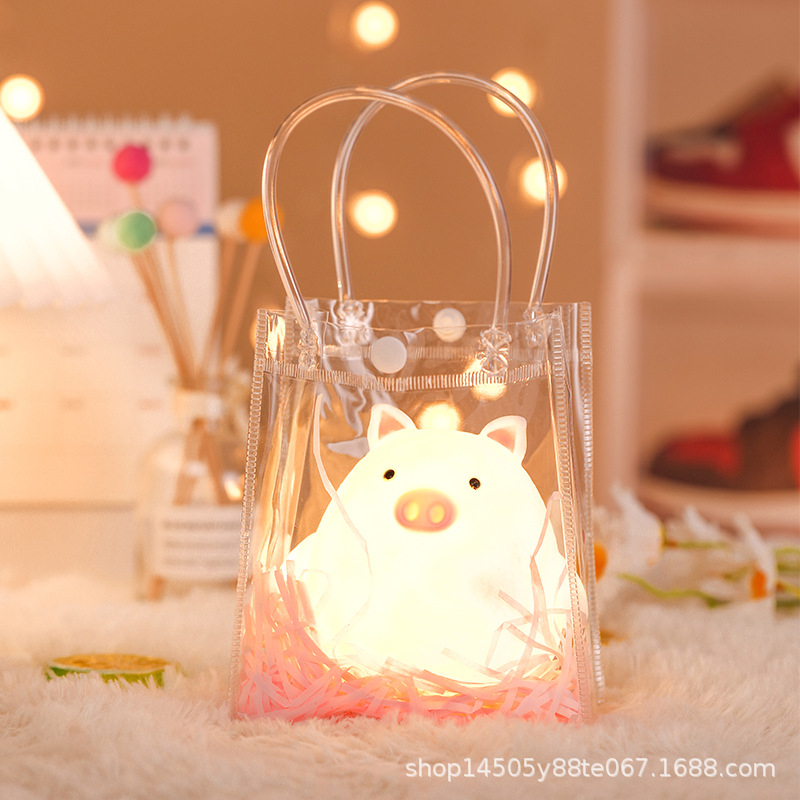 돼지 [투명 기프트 백 + 라피아 풀 색상 랜덤]]