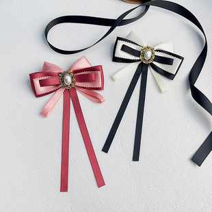 Bow collar pin wholesale professional shirt clothing brooch female ribbon black bow tie sweater accessories