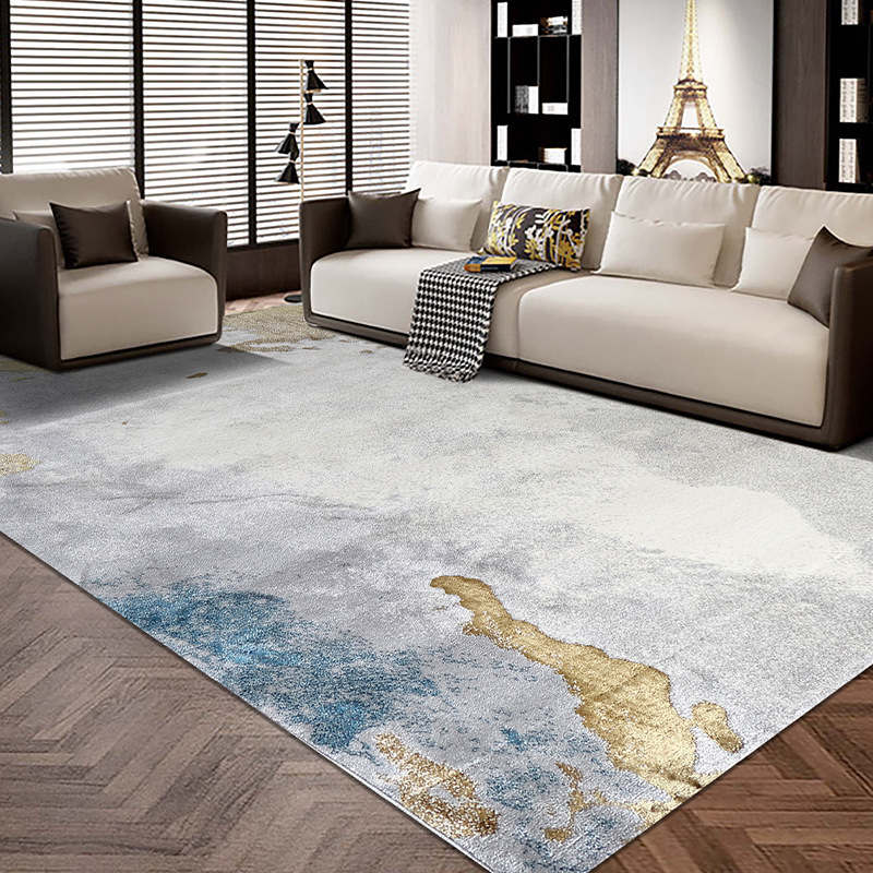Alfombras de estilo moderno de lujo ligero alfombras de cama alfombras de sala de estar gruesas alfombras resistentes a la suciedad fácil de cuidar alfombras antideslizantes se pueden cortar