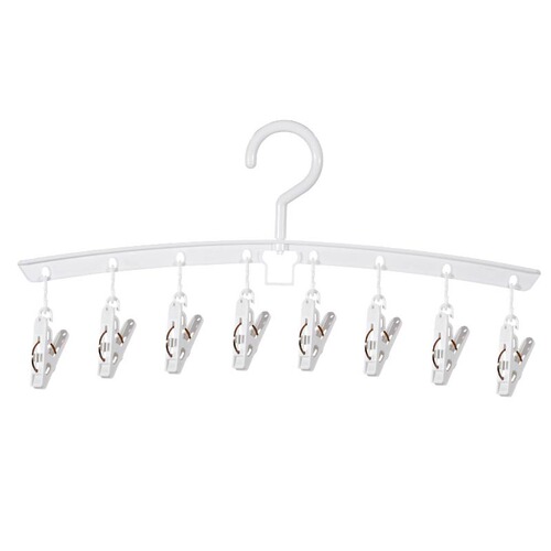 One-line hat rack, simple household 8-clip plastic trouser rack for drying thick pants, underwear and socks drying rack