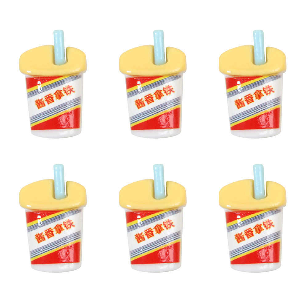 Simulación miniatura salsa latte resina modelo DIY crema pegamento resina horquilla teléfono móvil Shell parche hecho a mano al por mayor