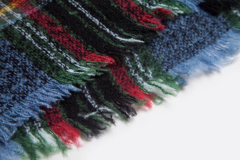 Unisex Sjaal Lente en winter lus garen dubbel geruite capuchon cape over sjaal_voghion.com