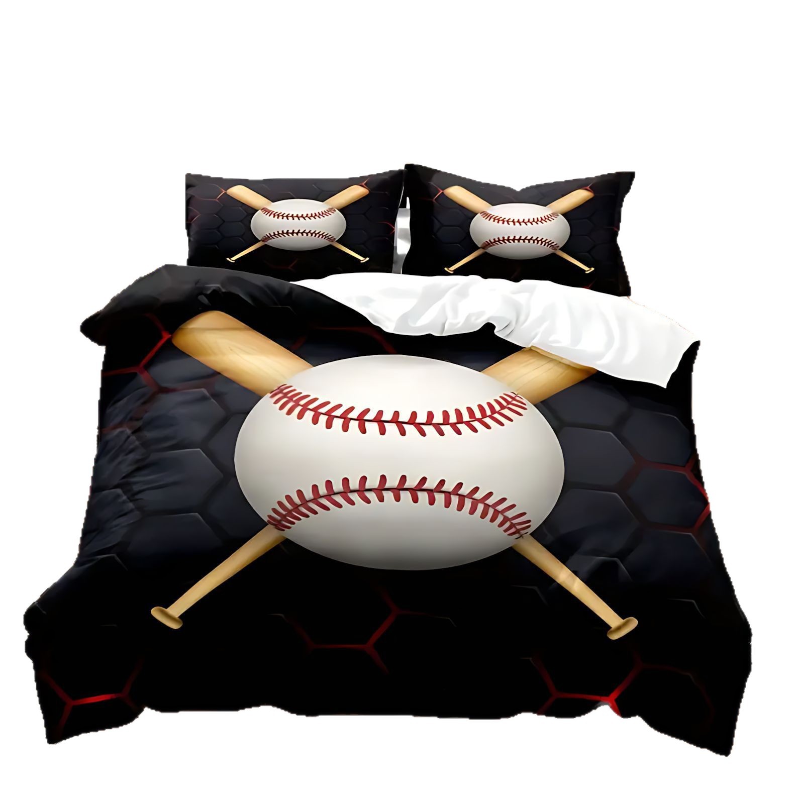 TEMU / JIT comercio exterior moda fútbol béisbol deportes de alta definición digital impresión set de colcha para dibujar