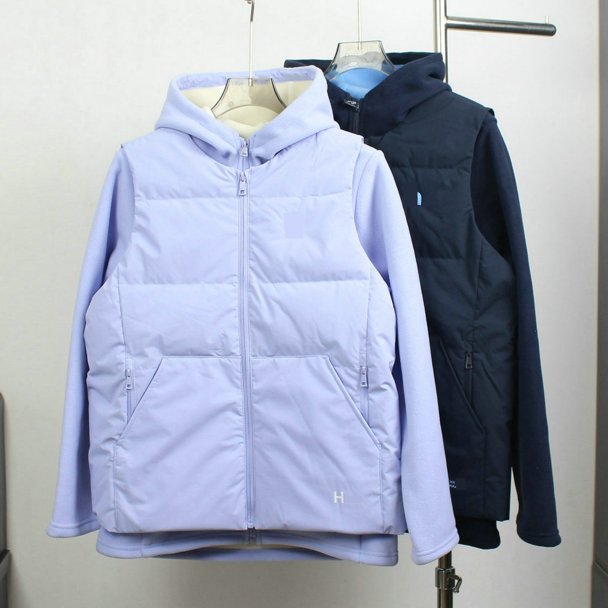 25秋冬新款童装男女宝宝摇粒绒连帽外套羽绒马甲两件套装保暖百搭