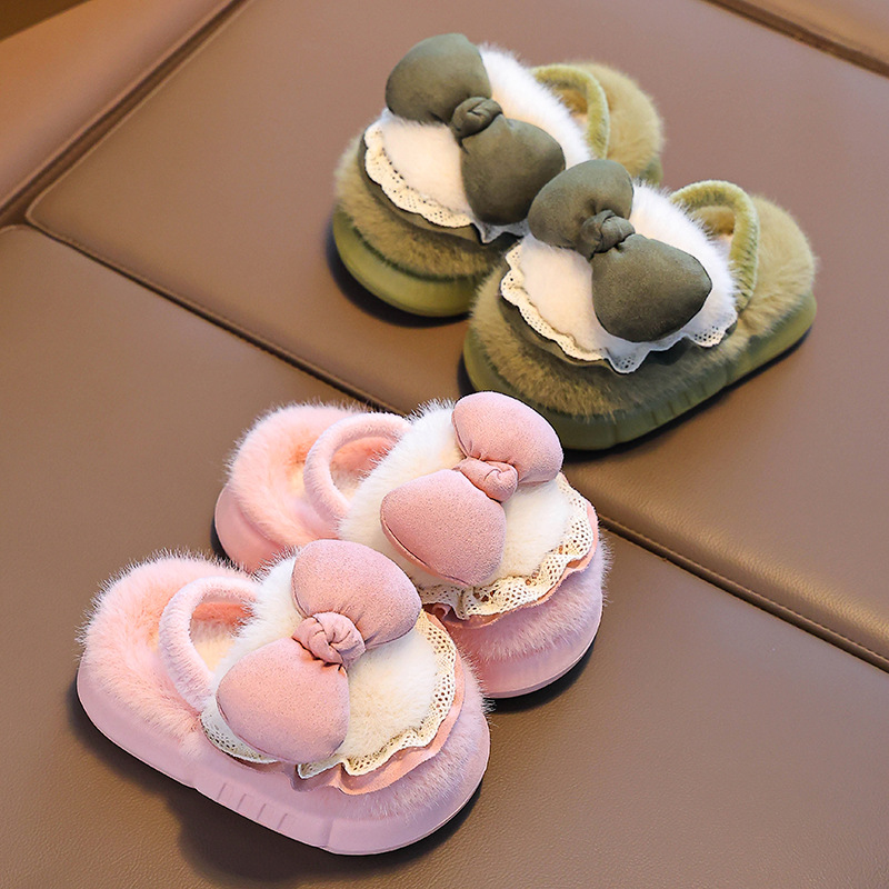 Zapatillas de algodón para niños, hombres y mujeres, niños de mediana edad pueden usar arcos impermeables para el interior, zapatos de algodón antideslizantes para padres e hijos.