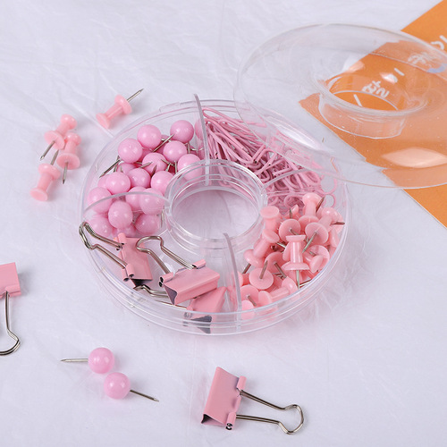 Macaron paper clip set multifunctional combination set folder color binder clip office combination set