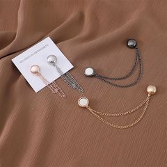 New Cross-border Round Alloy Magnetic Snap Light Plate Chain Strong Magnetic Clasp Neck Clip Scarf Dual-purpose Anti-Slip Scarf Clip