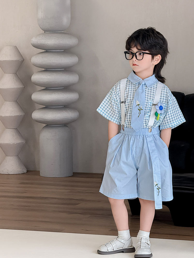 Подтяжки для мальчиков, летняя свежая детская рубашка, платье, костюм, для подиума