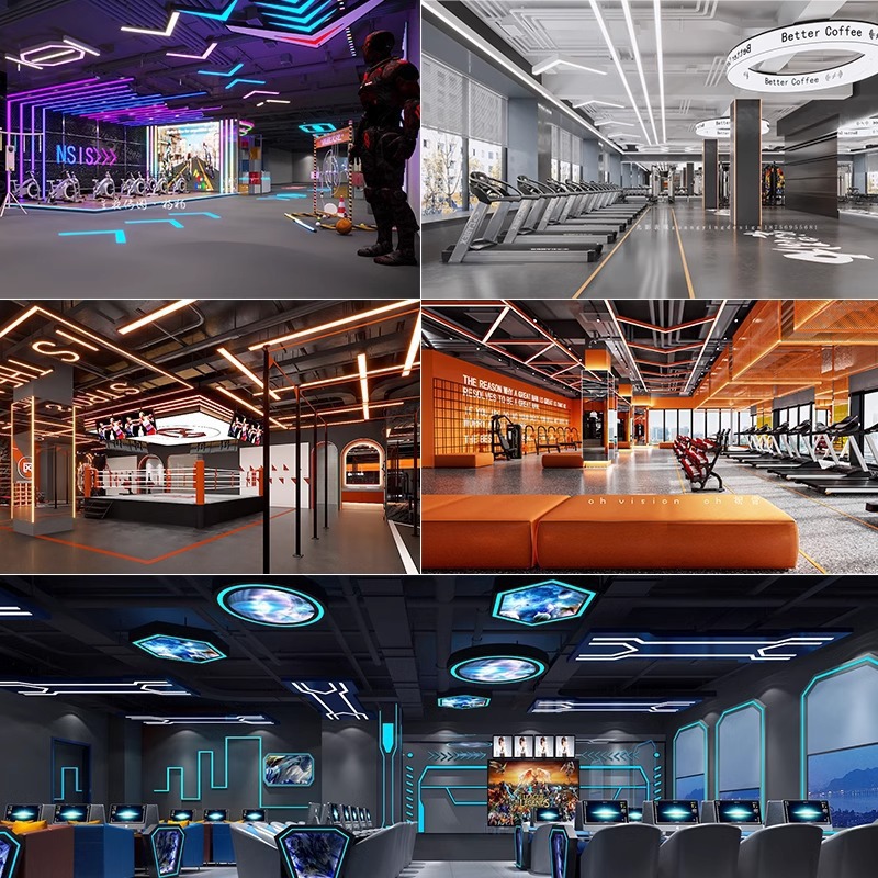 Ciudad de videojuegos lámpara de estilo animada ciudad de deportes electrónicos gimnasio centro comercial sala de baile café en línea parque infantil lámpara de atmósfera