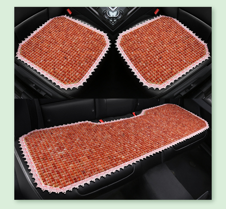 New Resin Jade Summer Breathable Car Seat Cushion Single Piece Cooling Pad Three-Piece Set Rear Seat Cushion Universal Dropshipping