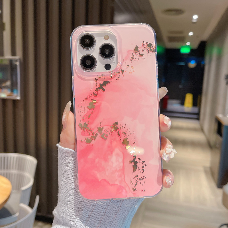 iPhone17携帯電話用ガラス大理石ケースは、Apple 16/14/15ProMaxに適しており、金箔押し加工が施されており、国境を越えて販売されています。|undefined