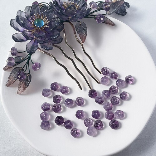 Factory direct supply of glass pumpkin beads, glass loose beads, DIY handmade Hanfu headdress, ancient style hairpin materials