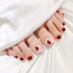 Summer wine-red blush nail stickers, toe nail stickers, ready-to-wear nail art wholesale