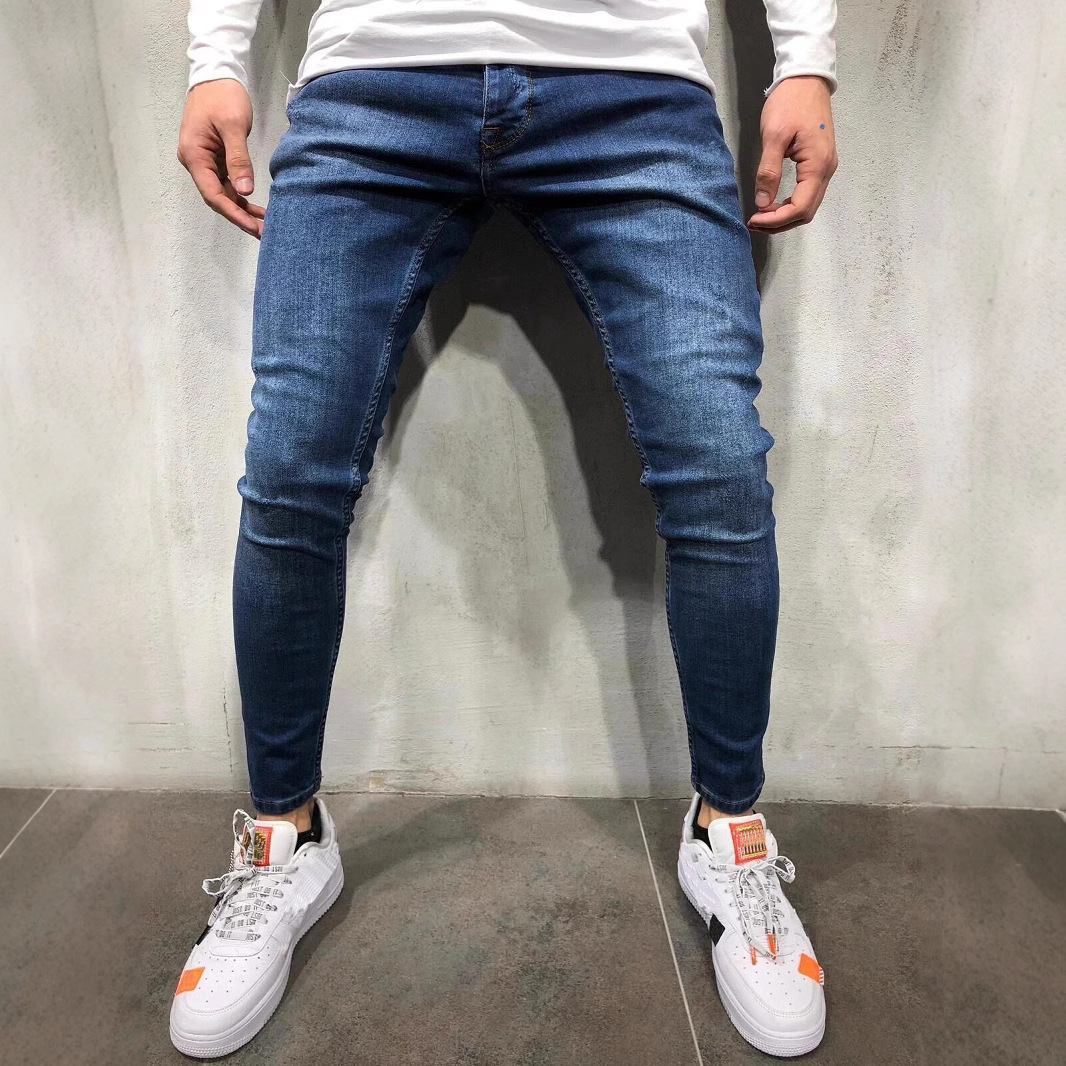 Vaqueros ajustados elásticos de alta calidad para hombres europeos y americanos
