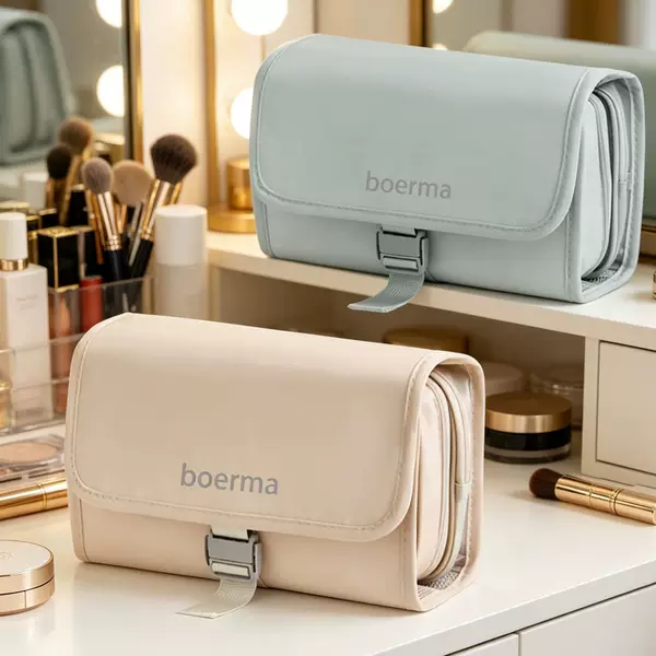 New solid color multifunctional trendy Korean large-capacity simple travel storage bag for toiletries and cosmetics