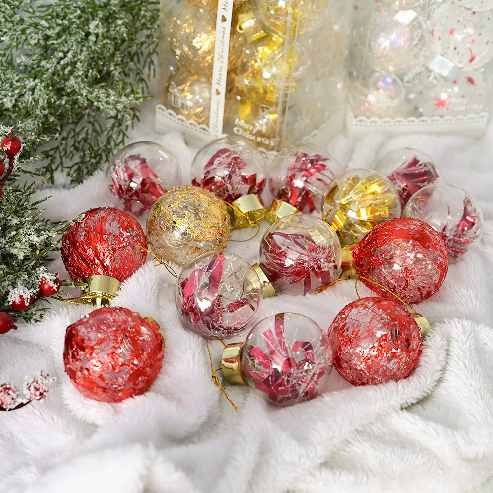Navidad dorada bola pintada bola decoración de árbol de Navidad colgante decoración de ventanas decoración de decoración colgante decoración de Navidad
