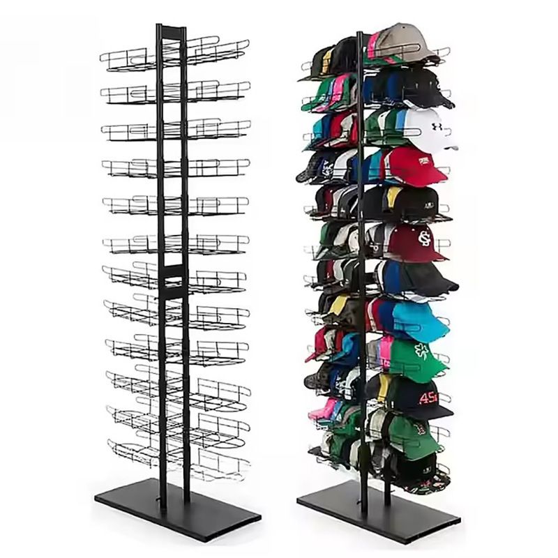 Soporte Exhibidor de Sombreros de Metal, Perchero para Tiendas y Almacenamiento