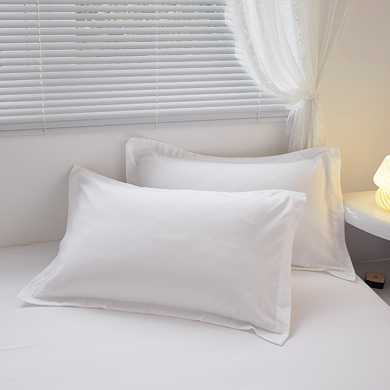 Hotel four-piece bed sheet, quilt cover, pillowcase, simple cotton white satin, hotel and bed and breakfast bedding linen