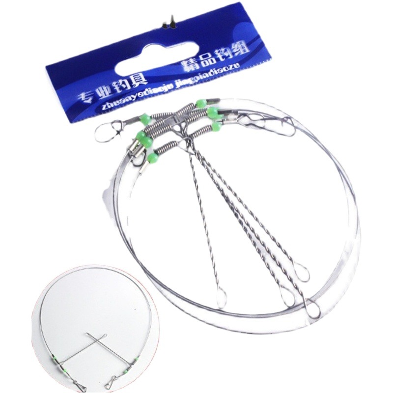 Factory wholesale fishing gear accessories sea fishing wire rope string hook bracket fish hook perch wire group steel wire balance