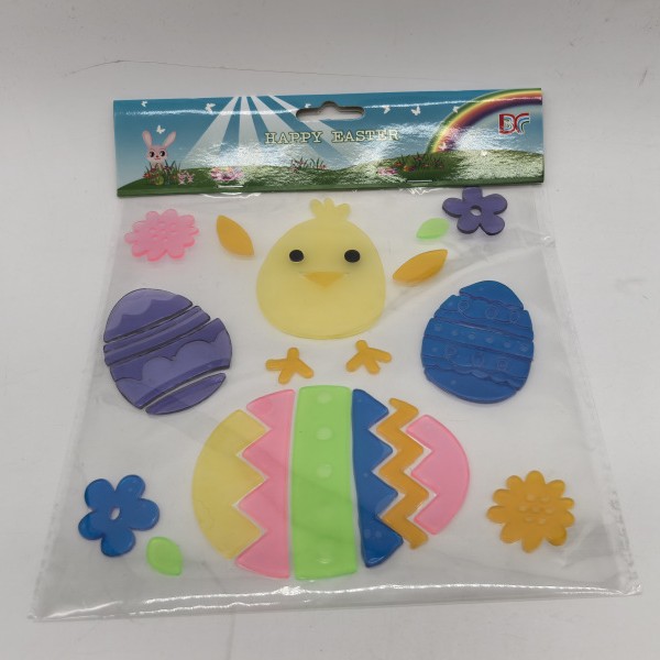 2025复活节TPR果冻窗贴冰箱贴厂家可批发万圣节果冻贴创意窗贴