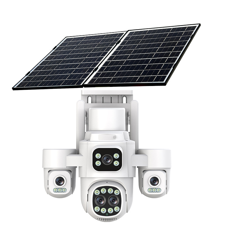 Hieasy cuatro imágenes 18X zoom 24h monitor 360 remoto 4G inteligente visión nocturna AOV cámara solar