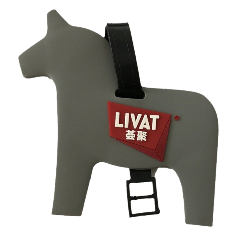 Factory supply boarding pass pvc soft rubber luggage tag cartoon silicone luggage tag