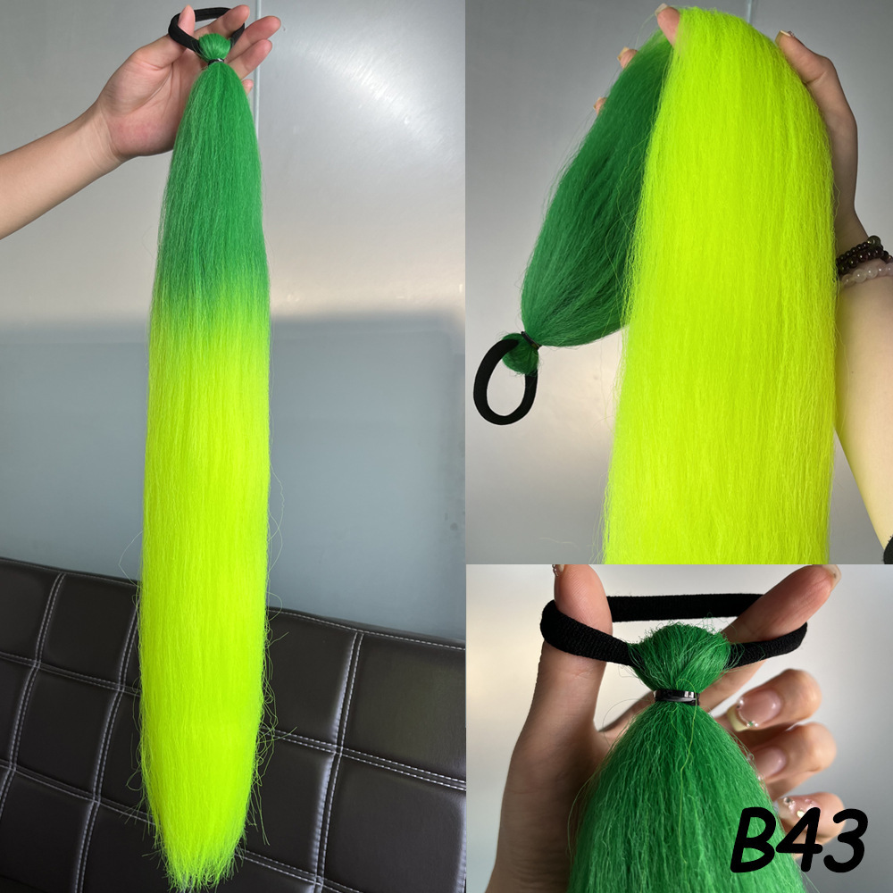 2 piezas de niños niñas pelucas elásticas pelucas de cola de caballo boxeo trenzas de cuerda elástica colorida trenzas de cola de caballo trenzas