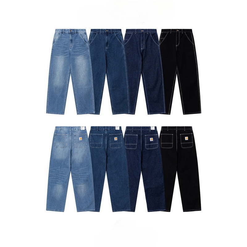 2026 Cross-Border Trendy Brand Carhartt Checkered Cotton Multi-Pocket Washed Work Pants Men's Casual Trousers