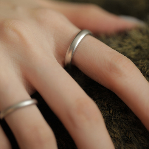 Retro Matte Sanding Plain Circle Ring for Women Couple's Matching Rings Adjustable Open Design,  New Arrival