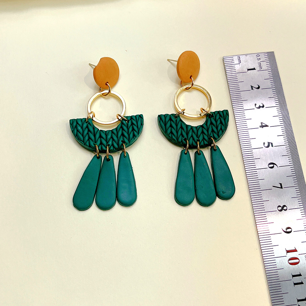 Fashion Geometric soft clay Plating Womenu0027S Drop Earrings 1 Pair