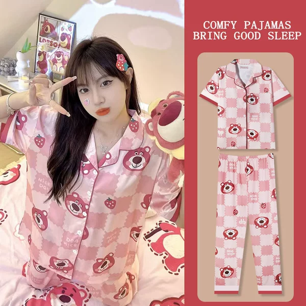 D.M-84 short strawberry bear cardigan