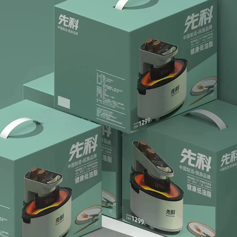 Household Visual Air Fryer Large Capacity 8 Liter Air Fryer Electric Fryer No Oil Fume Household Double Knob Fryer