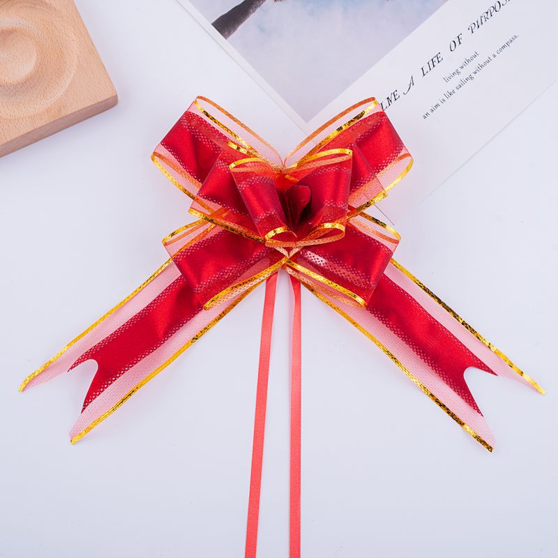 Nuevo grande 50 brillo nieve hilo arco mano-Tirado flor boda coche decoración Navidad fiesta decoración cinta