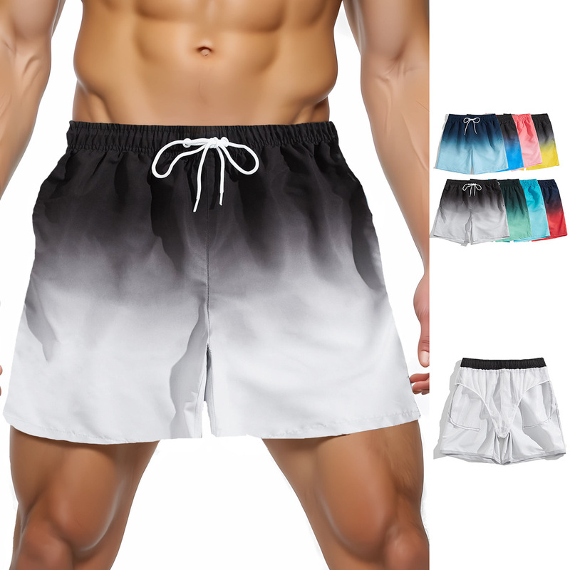 Gradient Color Surfing Swimming Trunks Men's Adult Anti-embarrassment Boxer Shorts Vacation Foreign Trade Sports Leisure Beach Pants Trendy