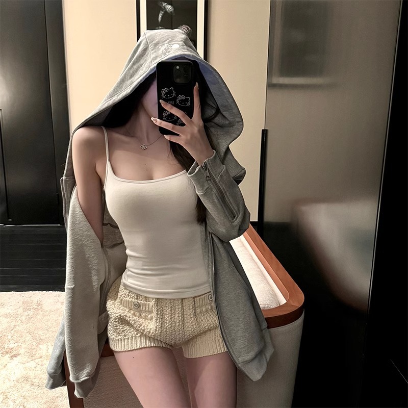 in stock [Universal Cup] Camisole Women's Belt Chest Pad Basic Joker Short Slim Top