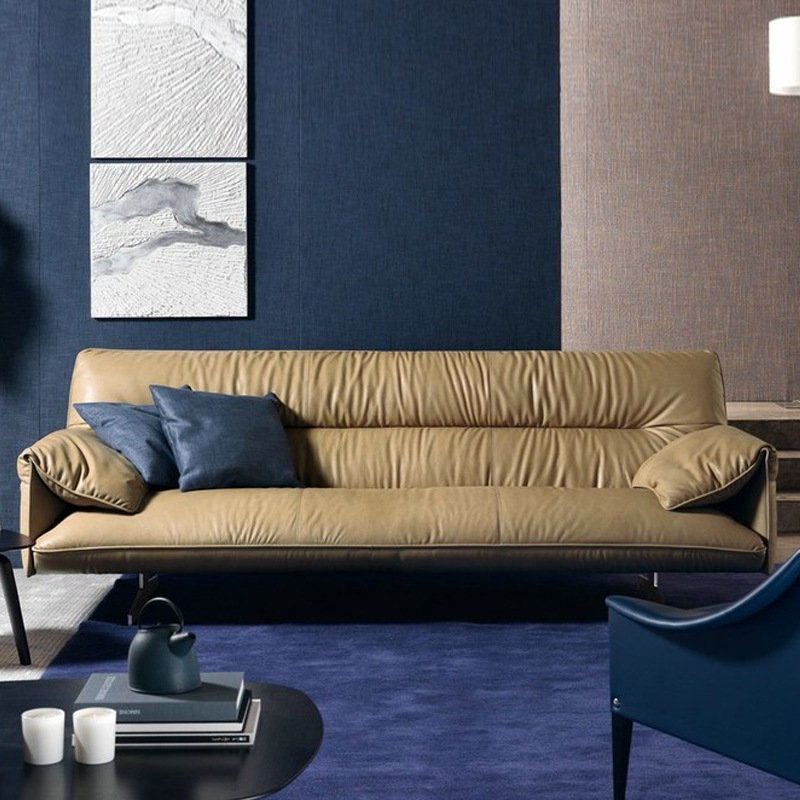 意式輕奢雙人皮質沙發北歐現代簡約客廳小大戶型耳朵沙發新款創意