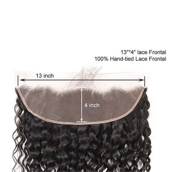 13*4 water wave HD Transparent lace huamn hair frontal closu