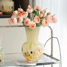 原色人工吹制中古芬顿创意玻璃花瓶样板房客厅家居摆件琉璃工艺品