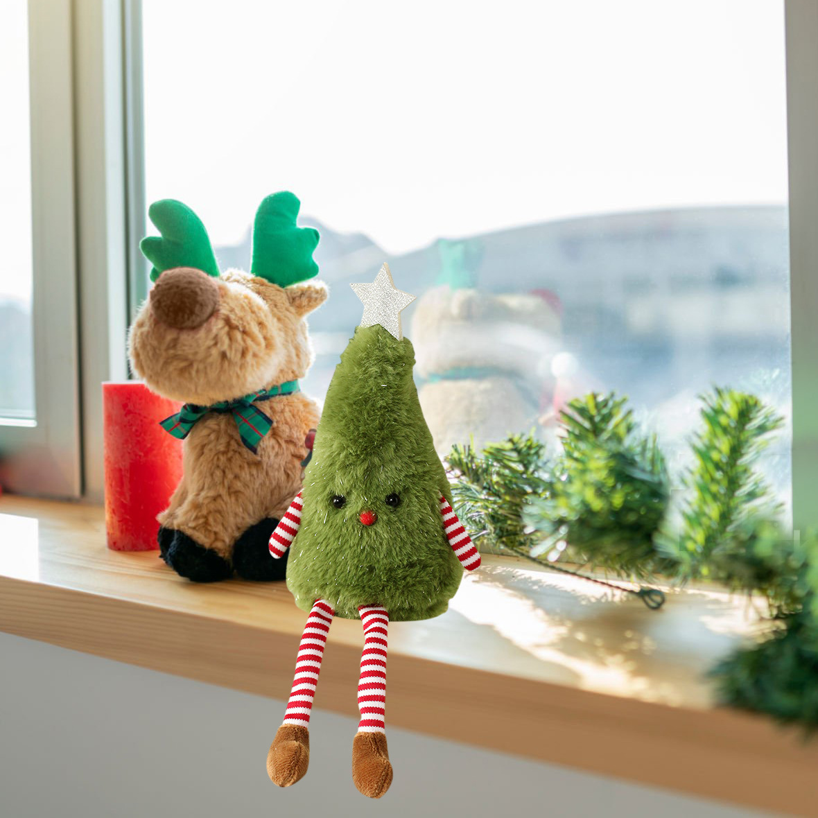 Decoraciones de Navidad lindas muñecas de peluche árbol de Navidad muñecas decoraciones de fiesta de Navidad árbol de Navidad