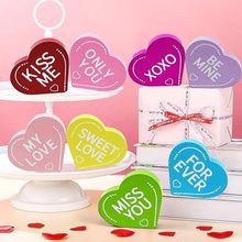 跨境热卖心形木质摆件 情人节桌面装饰英文字母道具木质工艺品