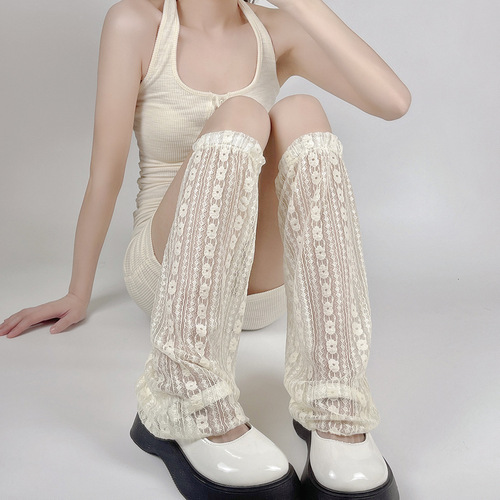 Summer thin pile socks, anti-mosquito foot covers, mid-tube socks, warm leg covers, sunscreen mesh calf socks
