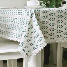 北欧风餐桌布艺简约茶几桌布办公桌垫棉麻格子长方形台布