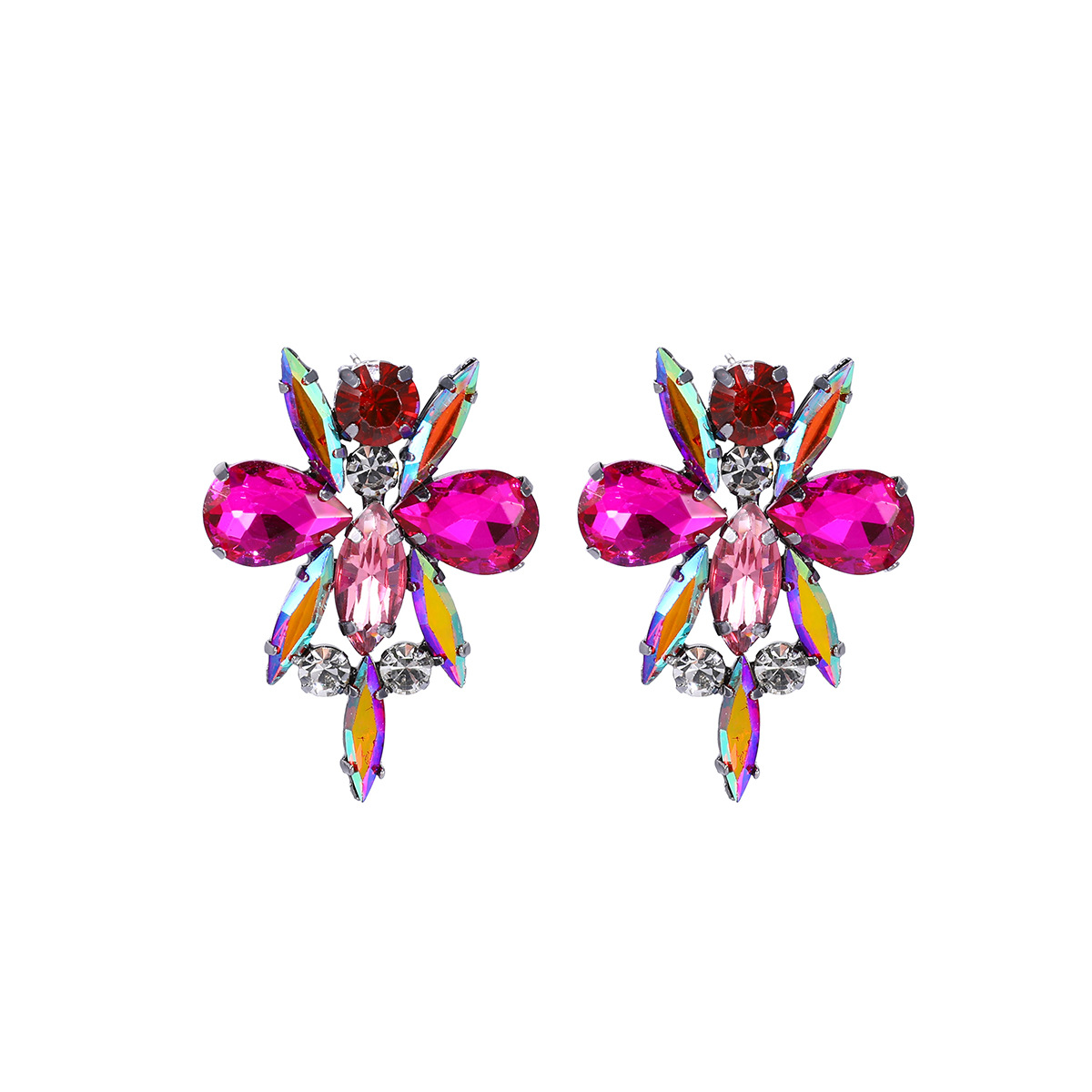 European And American Insects Colored Diamond Bee Earrings display picture 3