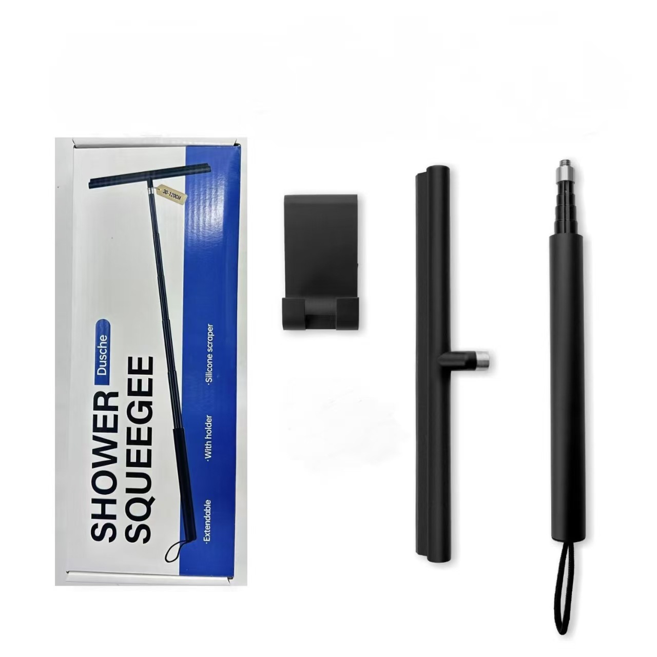 Limpiaparabrisas telescópico de 12 pulgadas/120 cm + gancho de silicona + caja