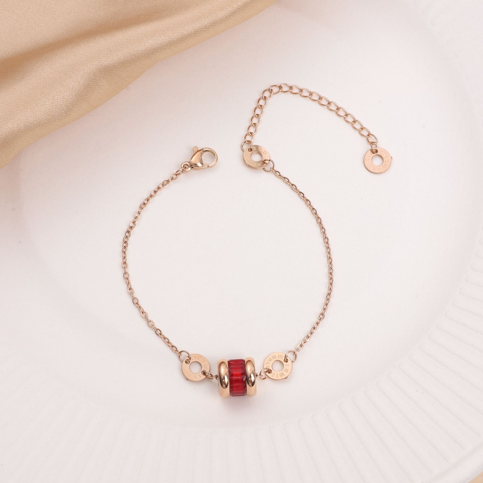 Corea del Sur vientos nicho amigo de la pulsera no se desvanece el diseño de alto nivel de oro rosa pulsera de titanio acero mujer