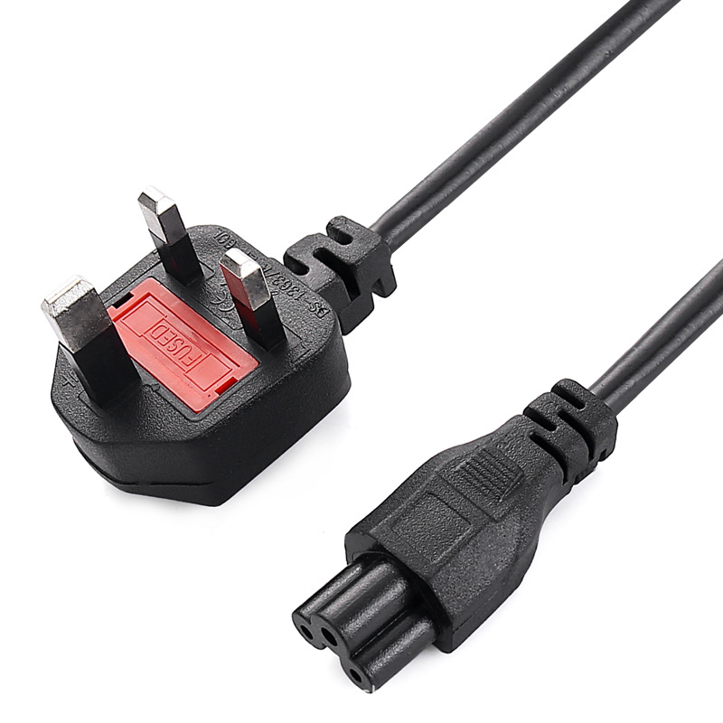 Bsbritish línea de la cola del ciruelo estándar británico estándar cable de alimentación de la cola del ciruelo 1,5 m grande británico adaptador de ordenador cola del ciruelo